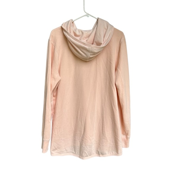 Gap Terry Long Hoodie Full Zip Lightweight Sweatshirt Light Pink XL - Picture 4 of 6